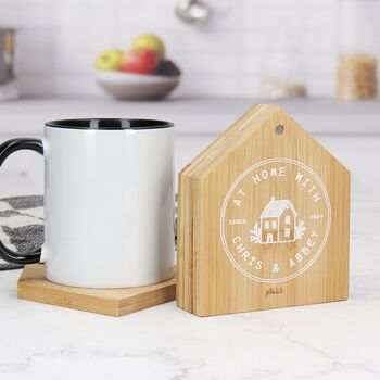 Personalised New Home House Shaped Coasters Four Pack, 2 of 4