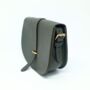 Leather Saddle Bag Loop Closure Crossbody Sam In Khaki Green, thumbnail 4 of 7