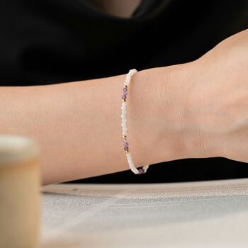 Natural Amethyst And Moonstone Bracelet, 5 of 7