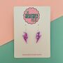Lilac Lightning Bolt Earrings Small And Large, thumbnail 2 of 2