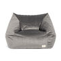 Slate Grey Velvet Beanbag Chair, thumbnail 3 of 4