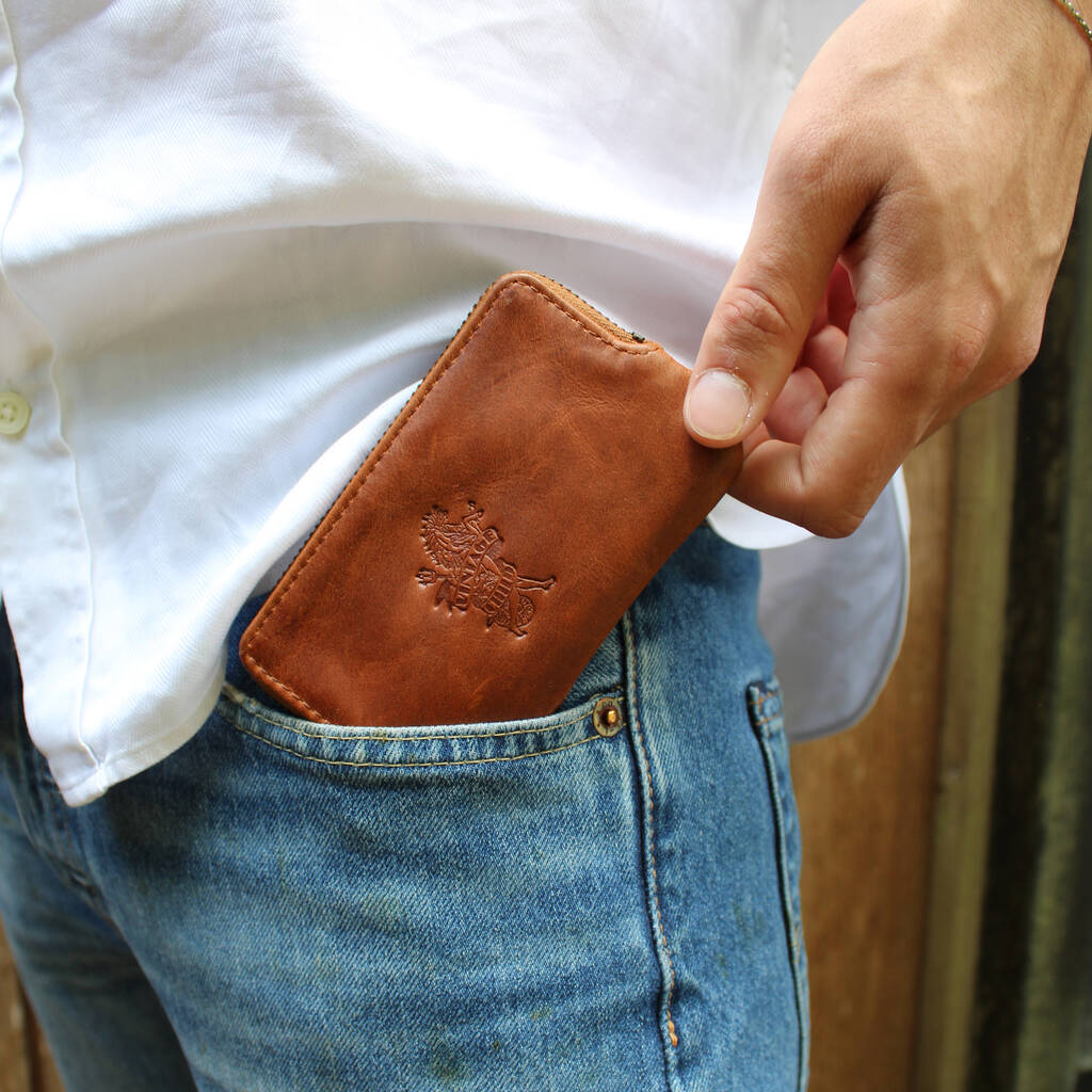 'Forbes' Men's Card Holder Wallet In Tan Leather, 1 of 7