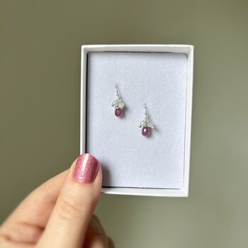 Ruby And Aquamarine Earrings, 5 of 6