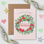 Christmas Wreath With Love At Christmas Card, thumbnail 1 of 2