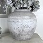 Grey Distressed Stone Effect Urn Vase, thumbnail 2 of 3