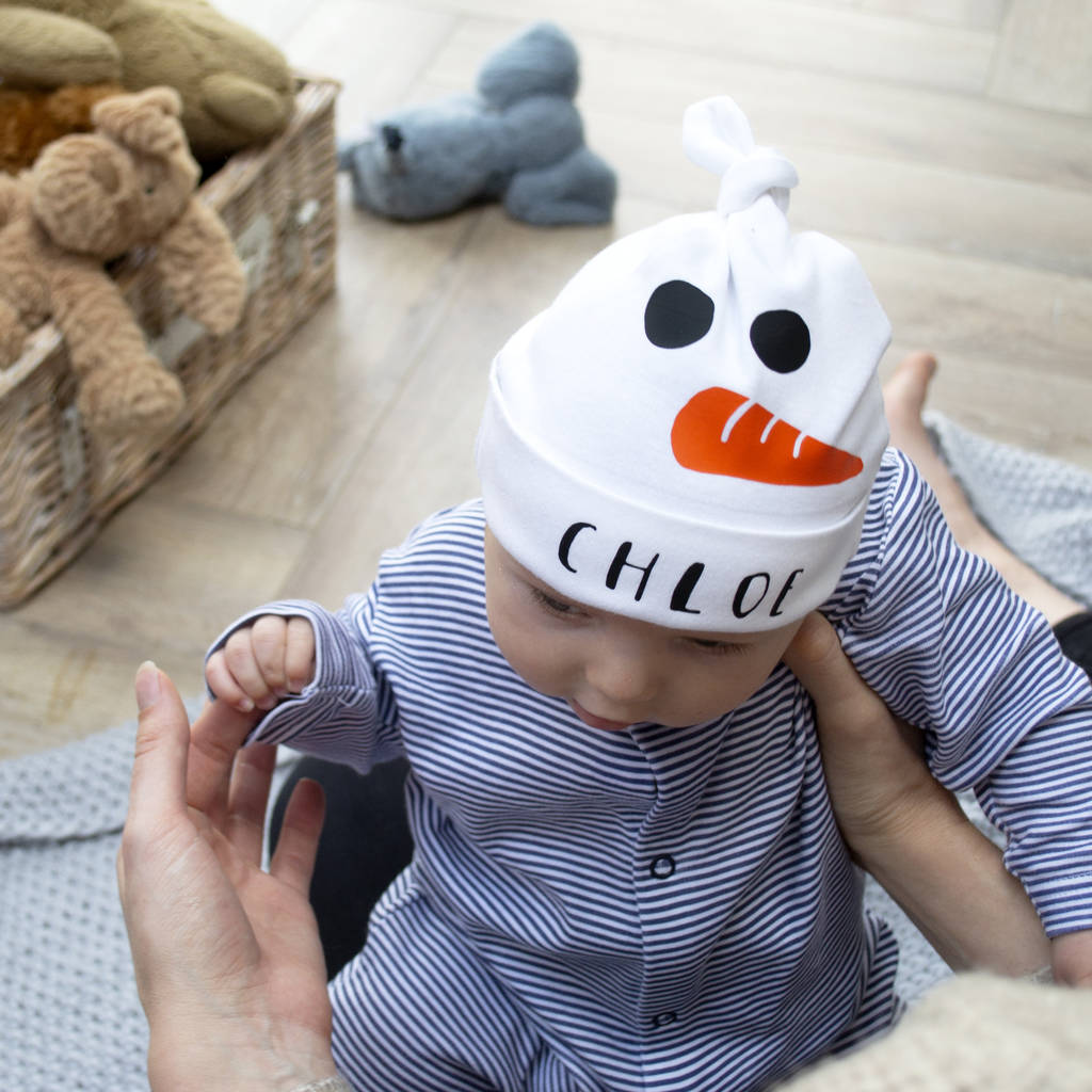 Personalised Baby Snowman Hat, 1 of 2