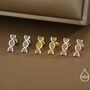 Dna Molecular Structure Screw Back Earrings In Sterling Silver, thumbnail 4 of 11