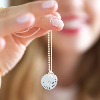 Personalised Double Disc Charm Necklace, 6 of 11