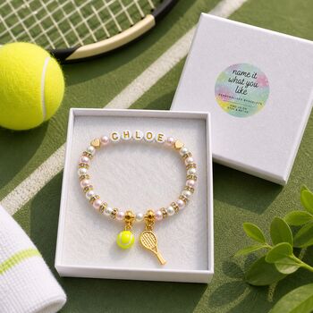 Personalised Tennis Player Bracelet Tennis Lover Gift, 2 of 12