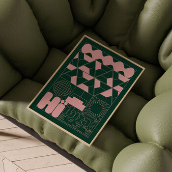 Hï Ibiza Club Print | Poster | Wall Art | Geometric | Dj | Clubbing | Patterned | Bauhaus | Print | House Music, 8 of 9