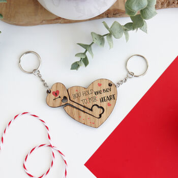 You Hold The Key To My Heart Valentine's Keyring Set, 3 of 5