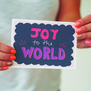 Joy To The World Hand Lettered Christmas Card, 3 of 5
