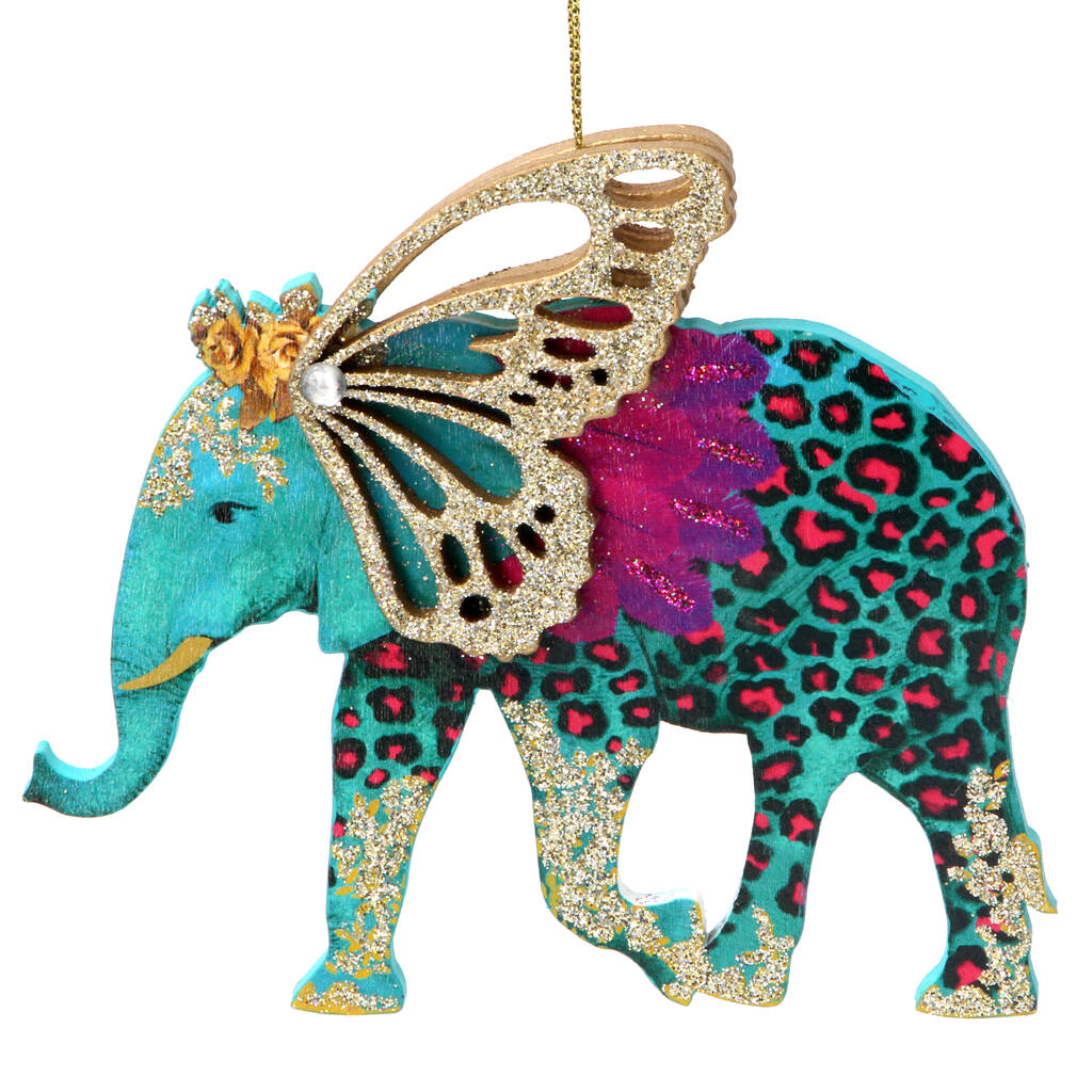 Fantasia Elephant Christmas Decoration By Ella James