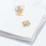 Maple Leaf Cufflinks In Gold And Silver, thumbnail 1 of 4