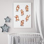 Adorable Dancing Mammoths Print For Nursery Or Playroom, thumbnail 1 of 3