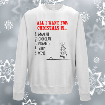 All I Want For Christmas List Adult And Kids Jumper, 4 of 6