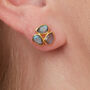 Labradorite Teardrop Gold Plated Silver Stud Earrings, thumbnail 4 of 10