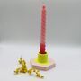 Neon Candle Holder Pink And Yellow, thumbnail 1 of 6