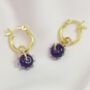 Jenner Glass Gold Plated Silver Hoop Earrings, thumbnail 4 of 6