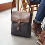 Canvas And Leather Mens Messenger Bag, thumbnail 1 of 11