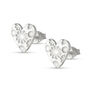 Silver Floral Heart Studs, thumbnail 1 of 5