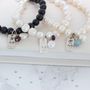 Personalised Pearl, Tag Charm And Birthstone Bracelet, thumbnail 7 of 11