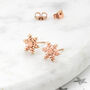 Silver Snowflake Stud Earrings, thumbnail 2 of 8