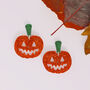Glittery Pumpkin Earrings, thumbnail 2 of 4