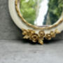 16cm Cream And Gold Decorative Wall Mirror – Floral Motif, thumbnail 5 of 12