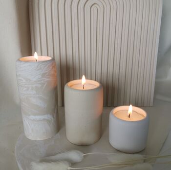 Pillar Candle Holders With White Tray, 2 of 3