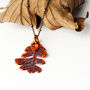 Small Lacey Oak Real Leaf Necklace, thumbnail 4 of 12