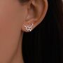 Sterling Silver Serotonin Molecule 16 G Flat Back Labret Earrings, thumbnail 8 of 12