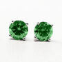 Emerald Moissanite Crystal Sterling Silver Earrings, thumbnail 1 of 5