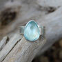 Aquamarine Gemstone Adjustable Sterling Silver Ring, thumbnail 1 of 7