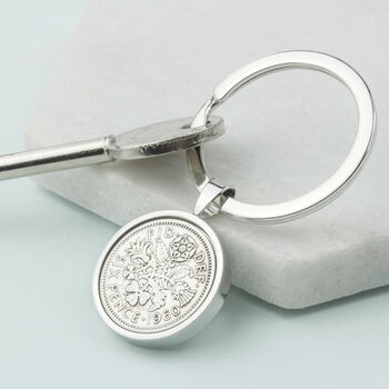 Personalised 1962 60th Birthday Sixpence Keyring, 4 of 11