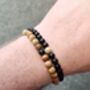 Set Of Two Black And Sand Double Beaded Bracelets, thumbnail 2 of 4