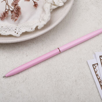 Slim Pink Metal Ballpoint Pen, 2 of 4