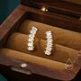 Sterling Silver Clear Cz Baguette Cz Stud Earrings, thumbnail 4 of 10