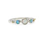Molten Sterling Silver Opal Trio Ring, thumbnail 5 of 7