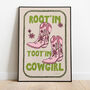 Root'in Toot'in Cowgirl Print, thumbnail 1 of 8
