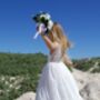 Saffron Ivory White ~ Luxurious Lace Flower Girl Dress, thumbnail 3 of 6