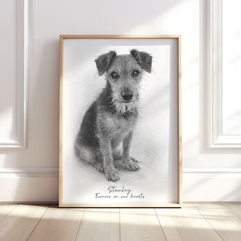 Personalised Black And White Pencil Sketch Pet Portrait, 4 of 12