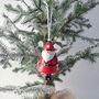 Personalised Ceramic Christmas Santa Bell Decoration, thumbnail 2 of 5