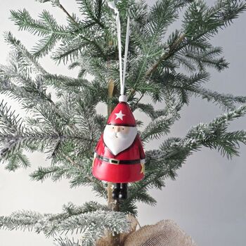 Personalised Ceramic Christmas Santa Bell Decoration, 2 of 5