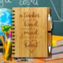 Personalised Eco Bamboo Teacher Notebook Heart, thumbnail 1 of 7