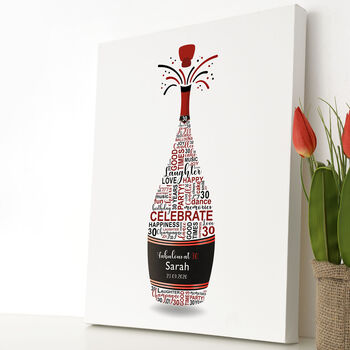 Personalised 30th Birthday Champagne Word Art, 6 of 10