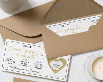 Simple Concert Ticket Scratch To Reveal Card, 3 of 4