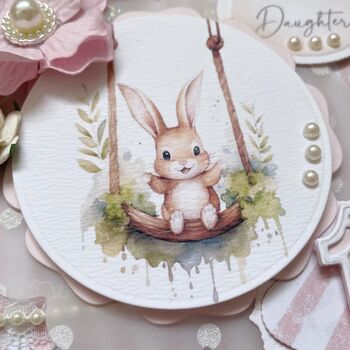 Handmade 1st Birthday Card. Bunny Design, Personalised, 2 of 4