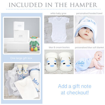 Personalised New Baby Boy Gift Hamper, 2 of 8