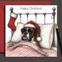 Boxer Dog Christmas Card. The Night Before Christmas, thumbnail 1 of 2